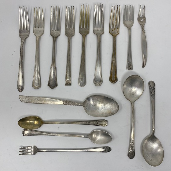 Mixed Brands Other - Vintage 15pc Mixed Brand Silverplate Flatware Lot